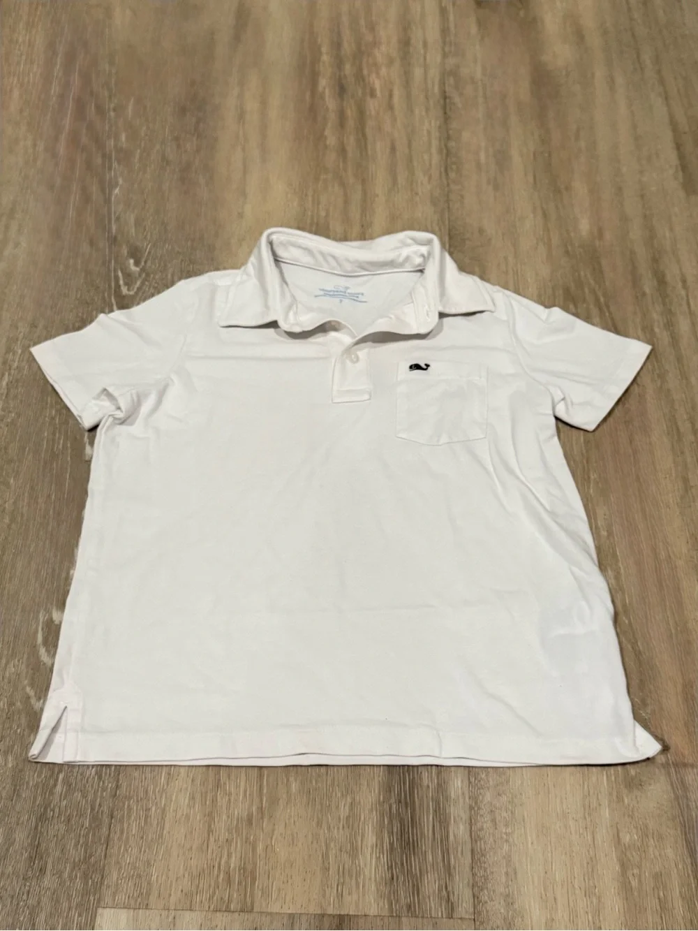 white Vineyard Vines boys' clean jersey polo- Size 7